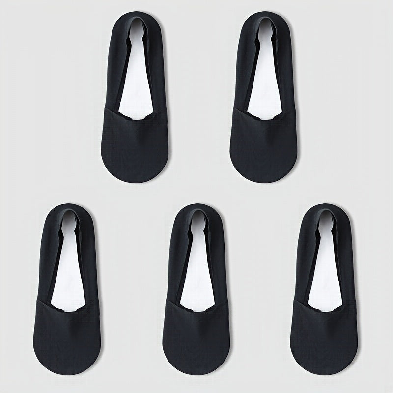 5 Pairs of Ice Stockings Boat Socks Summer Thin Sole Socks Shallow Mouth Invisible Socks Non-Slip with Ins Tide Arbitrary Cut Spring And Autumn