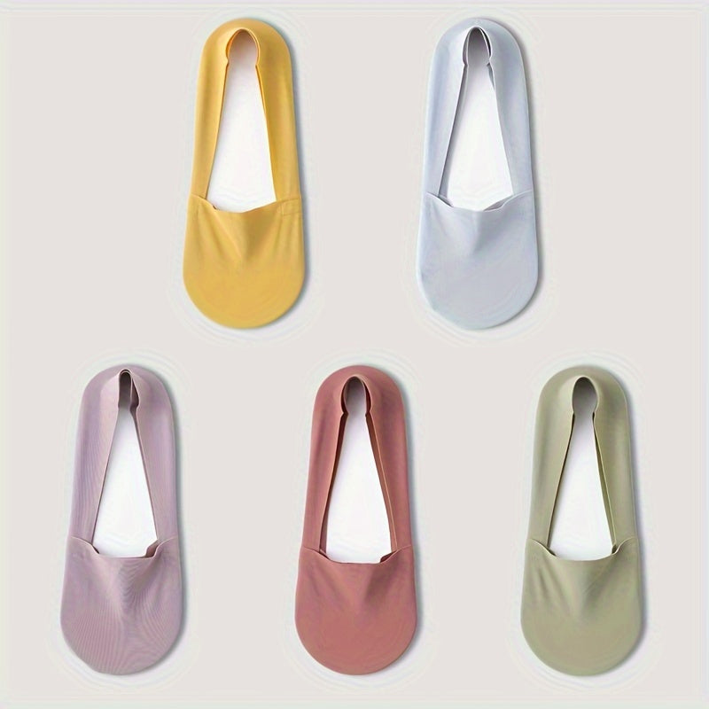 5 Pairs of Ice Stockings Boat Socks Summer Thin Sole Socks Shallow Mouth Invisible Socks Non-Slip with Ins Tide Arbitrary Cut Spring And Autumn