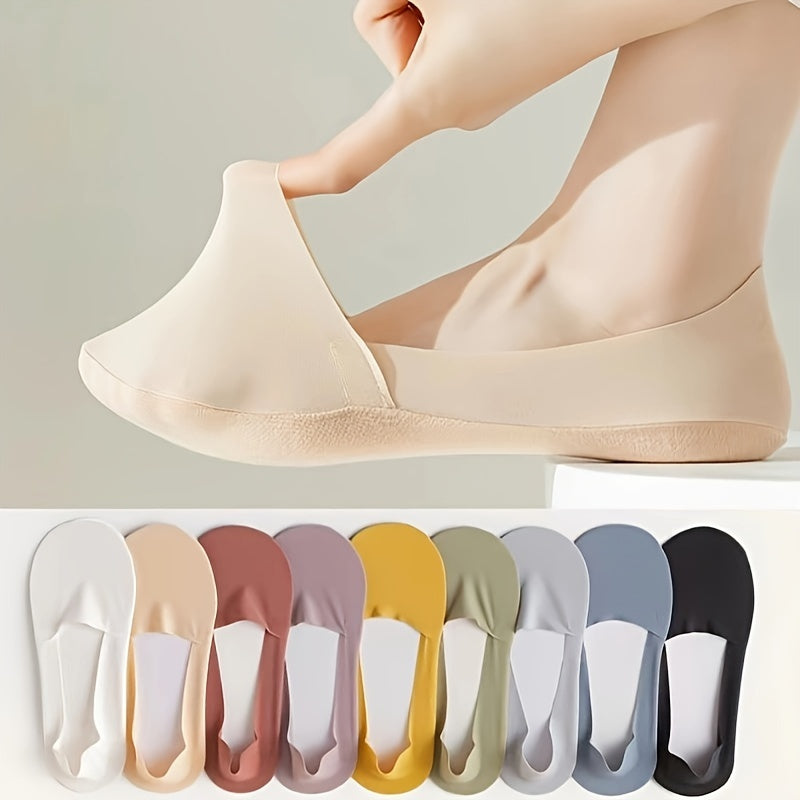 5 Pairs of Ice Stockings Boat Socks Summer Thin Sole Socks Shallow Mouth Invisible Socks Non-Slip with Ins Tide Arbitrary Cut Spring And Autumn